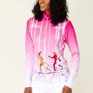 Krimson Klover Aspen Journey Base Layer Quarter Zip Top Pink Size Small
